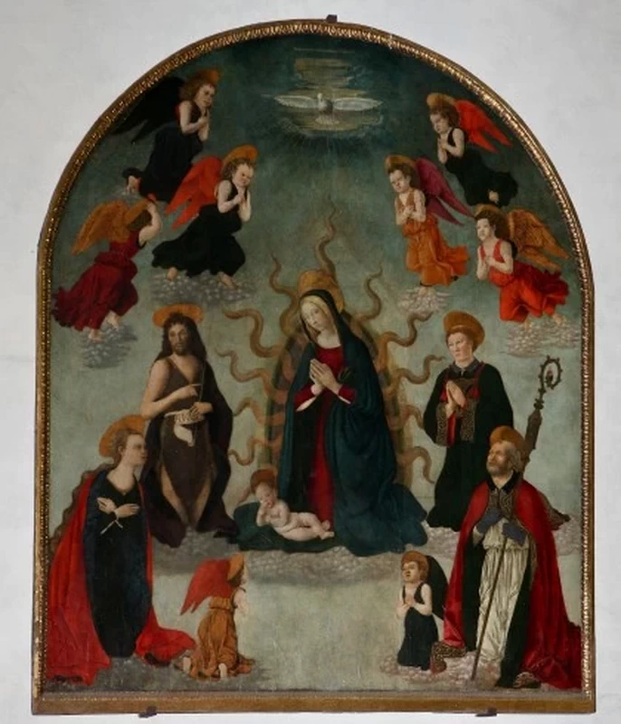 Madonna con Bambino fra angeli e i Ss. Giovanni Battista, Caterina, Stefano e Ambrogio - Chiesa di S. Ambrogio, Firenze